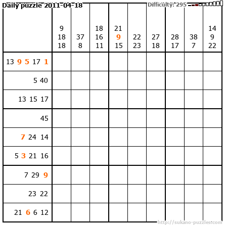 Daily puzzle 2011-04-18