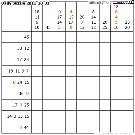 Daily puzzle 2011-10-31