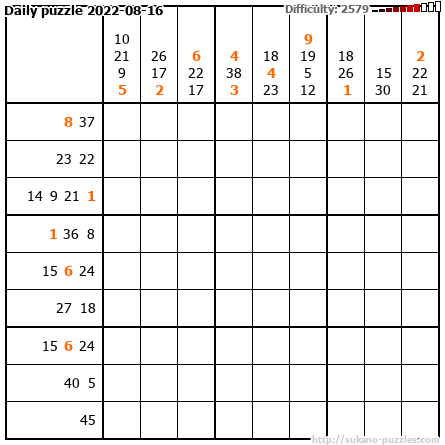 Daily puzzle 2022-08-16