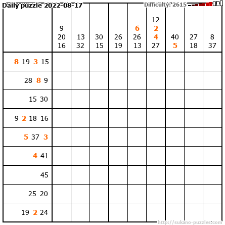 Daily puzzle 2022-08-17