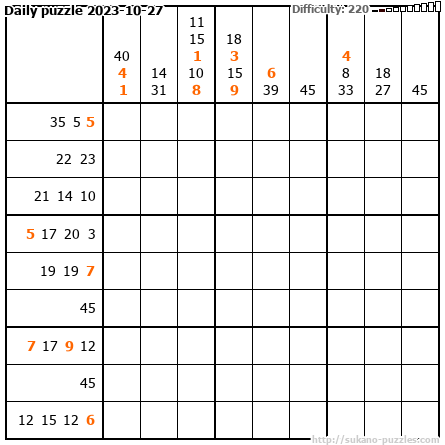 Daily puzzle 2023-10-27