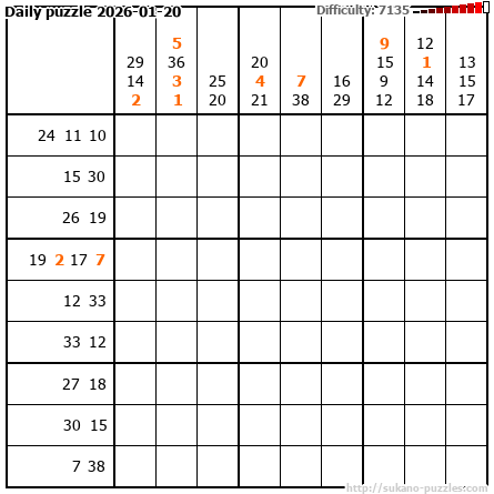 Daily puzzle 2026-01-20