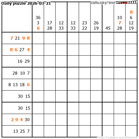 Daily puzzle 2026-03-21