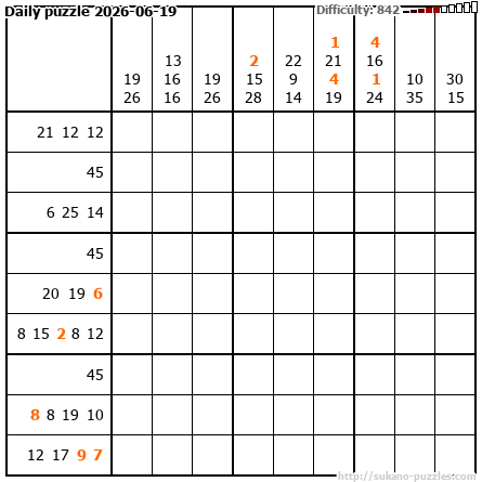 Daily puzzle 2026-06-19