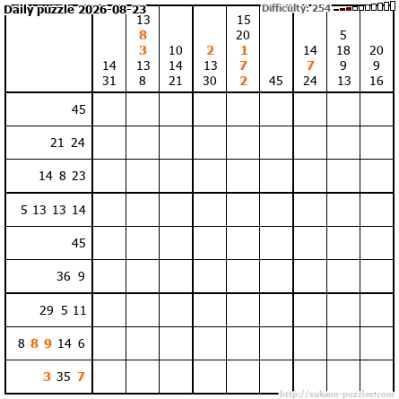 Daily puzzle 2026-08-23