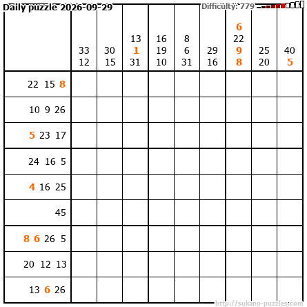 Daily puzzle 2026-09-29