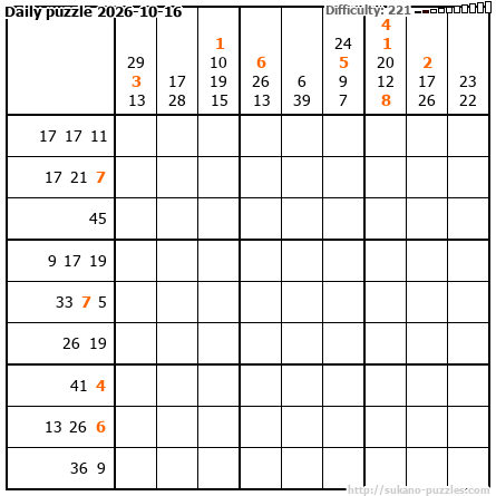 Daily puzzle 2026-10-16